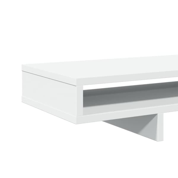 vidaXL skærmholder 100x27x15 cm konstrueret træ hvid