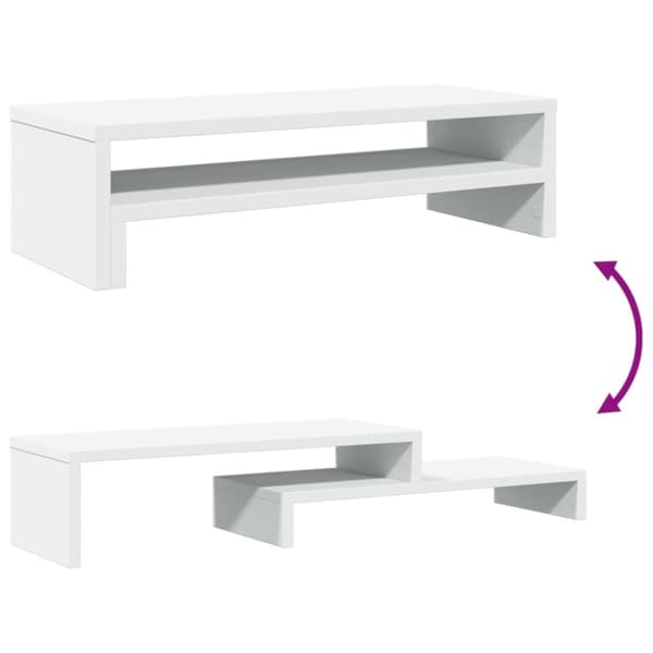 vidaXL skærmholder 54x22x15 cm konstrueret træ hvid