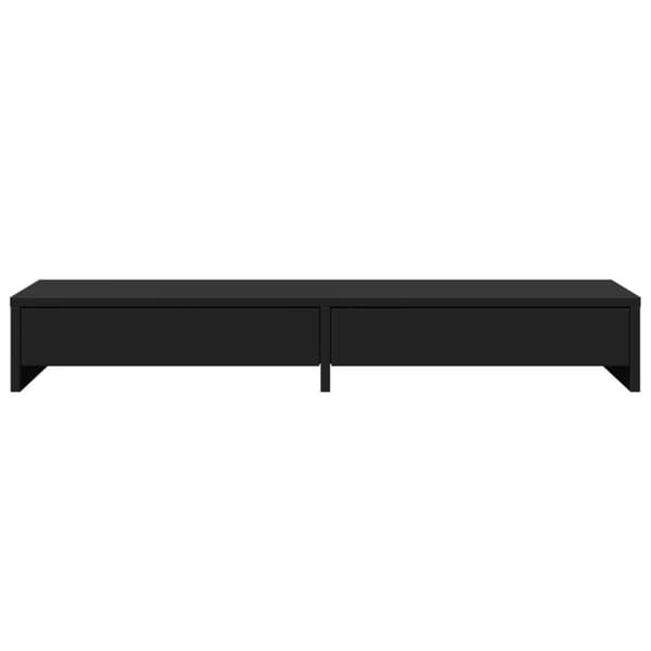 vidaXL Skjermstativ med skuffer svart 100x27x15 cm konstruert tre