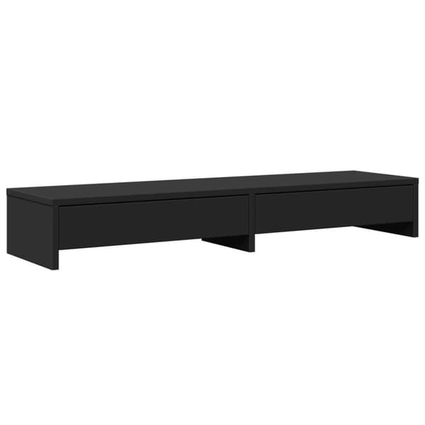 vidaXL Skjermstativ med skuffer svart 100x27x15 cm konstruert tre
