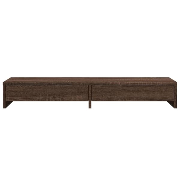 vidaXL Skjermstativ med skuffer brun eik 100x27x15 cm konstruert tre