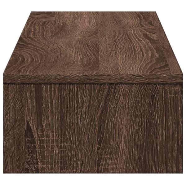 vidaXL Skjermstativ med skuffer brun eik 100x27x15 cm konstruert tre