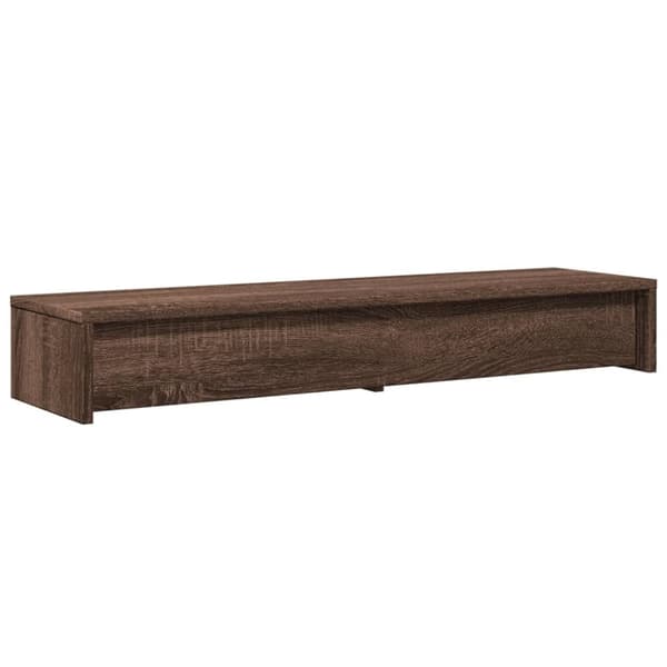 vidaXL Skjermstativ med skuffer brun eik 100x27x15 cm konstruert tre