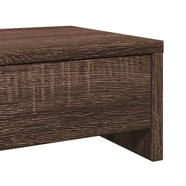 vidaXL Skjermstativ med skuffer brun eik 100x27x15 cm konstruert tre