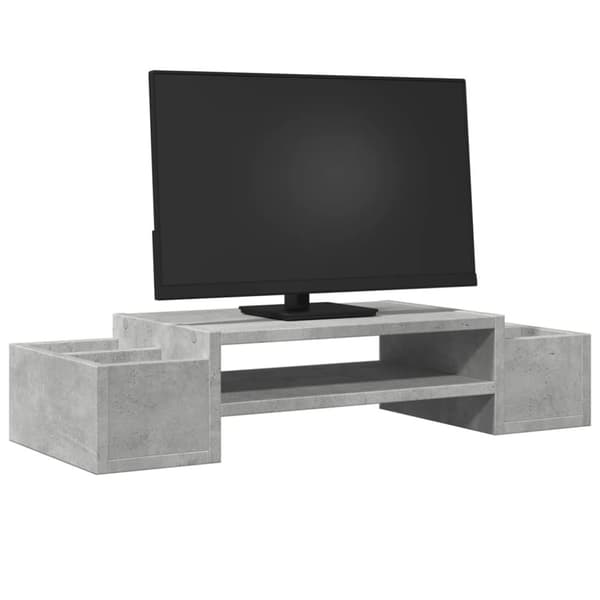 vidaXL Skärmställ med förvaring betonggrå 70x27x15 cm konstruerat trä