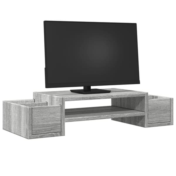 vidaXL Skjermhylle oppbevaring grå sonoma 70x27x15 cm konstruert tre
