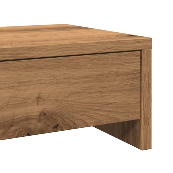 vidaXL skærmholder med skuffer 100x27x15 cm konstrueret træ kunsteg