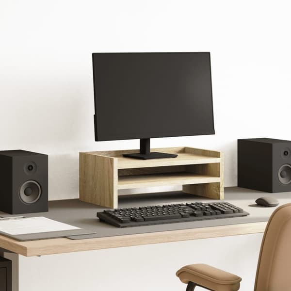 vidaXL Skjermstativ sonoma eik 42x24x16 cm konstruert tre