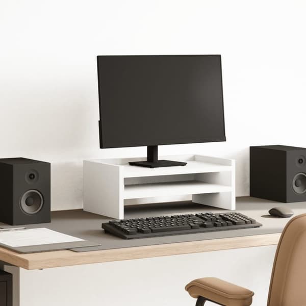vidaXL Skjermstativ hvit 42x24x16 cm konstruert tre