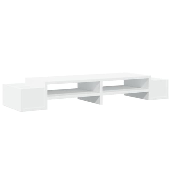 vidaXL Skjermhylle oppbevaring hvit 100x27x15 cm konstruert tre