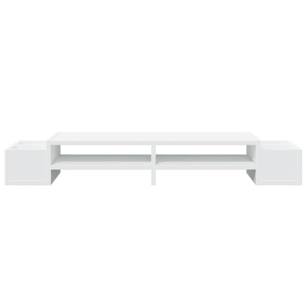 vidaXL Skjermhylle oppbevaring hvit 100x27x15 cm konstruert tre