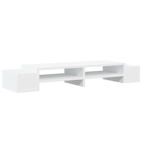 vidaXL Skjermhylle oppbevaring hvit 100x27x15 cm konstruert tre
