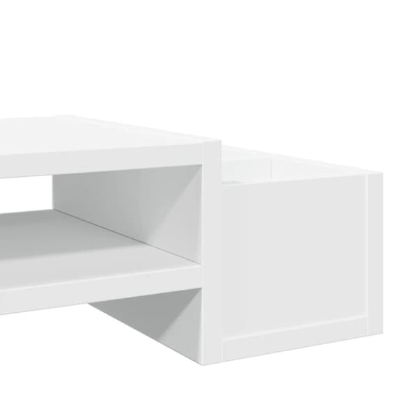 vidaXL Skjermhylle oppbevaring hvit 100x27x15 cm konstruert tre