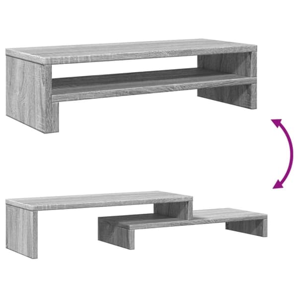 vidaXL Skjermstativ grå sonoma 54x22x15 cm konstruert tre