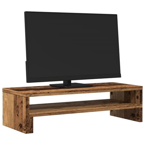 vidaXL skærmholder 54x22x15 cm konstrueret træ gammelt træ