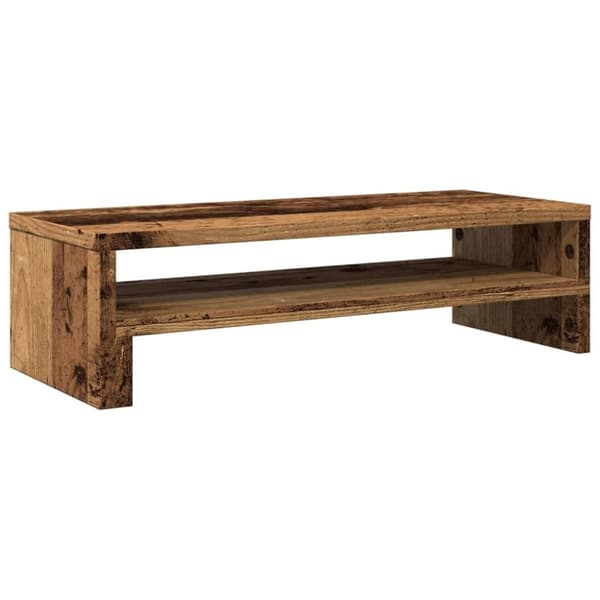vidaXL skærmholder 54x22x15 cm konstrueret træ gammelt træ