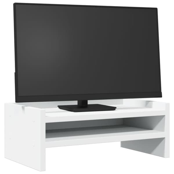 vidaXL skærmstander 42x24x16 cm konstrueret træ hvid