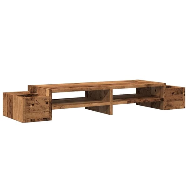 vidaXL Näyttöteline säilytystila vanha puu 100x27x15 cm tekninen puu