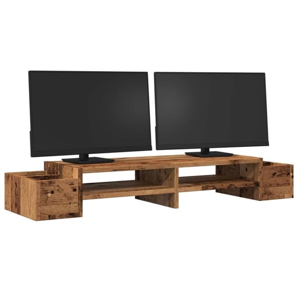 vidaXL Näyttöteline säilytystila vanha puu 100x27x15 cm tekninen puu