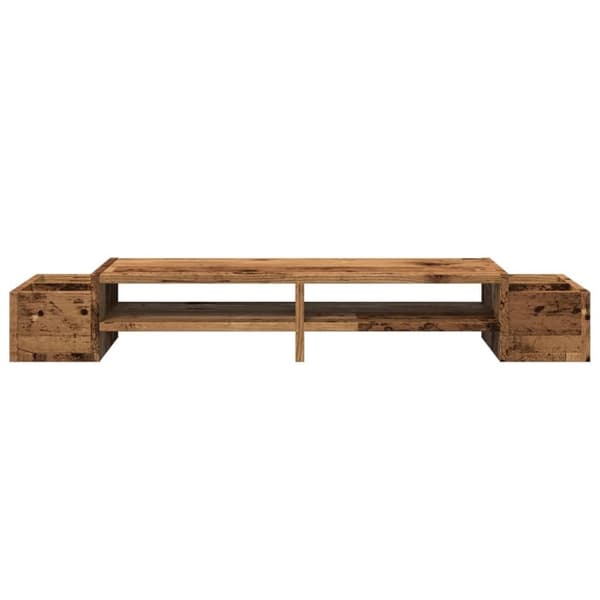vidaXL Näyttöteline säilytystila vanha puu 100x27x15 cm tekninen puu