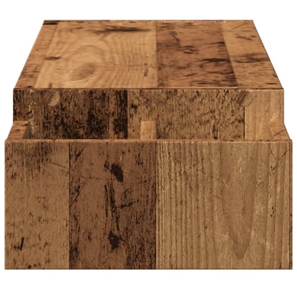 vidaXL Näyttöteline säilytystila vanha puu 100x27x15 cm tekninen puu