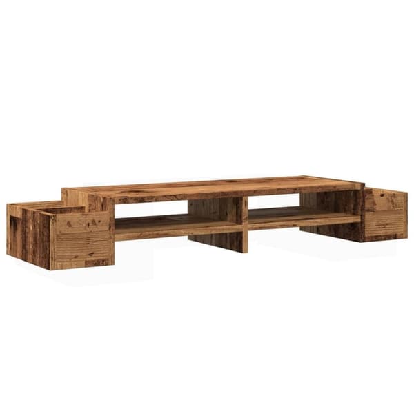vidaXL Näyttöteline säilytystila vanha puu 100x27x15 cm tekninen puu