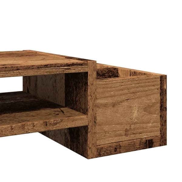vidaXL Näyttöteline säilytystila vanha puu 100x27x15 cm tekninen puu