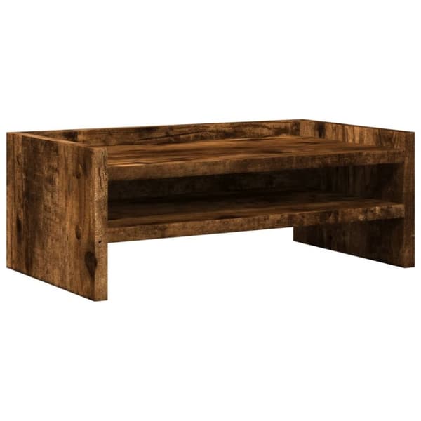 vidaXL skærmstander 42x24x16 cm konstrueret træ røget egetræsfarve
