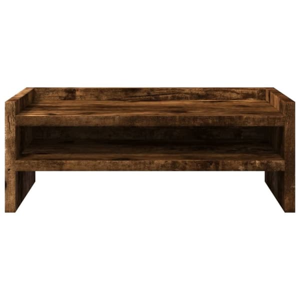 vidaXL skærmstander 42x24x16 cm konstrueret træ røget egetræsfarve