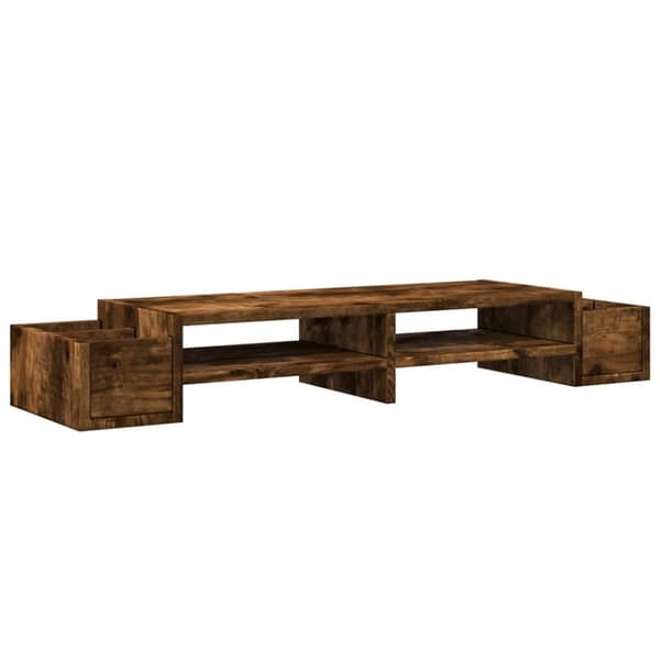 vidaXL Näyttöteline säilytystila savutammi 100x27x15 cm tekninen puu