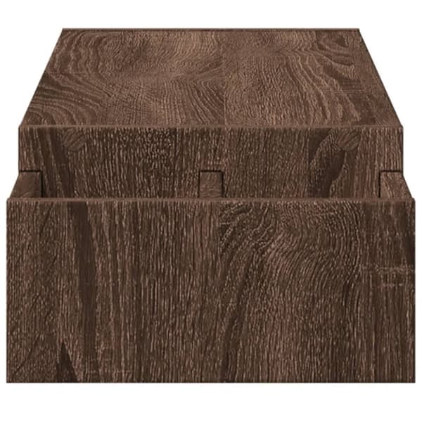 vidaXL skærmstander med opbevaring 100x27x15cm konstrueret træ brun eg