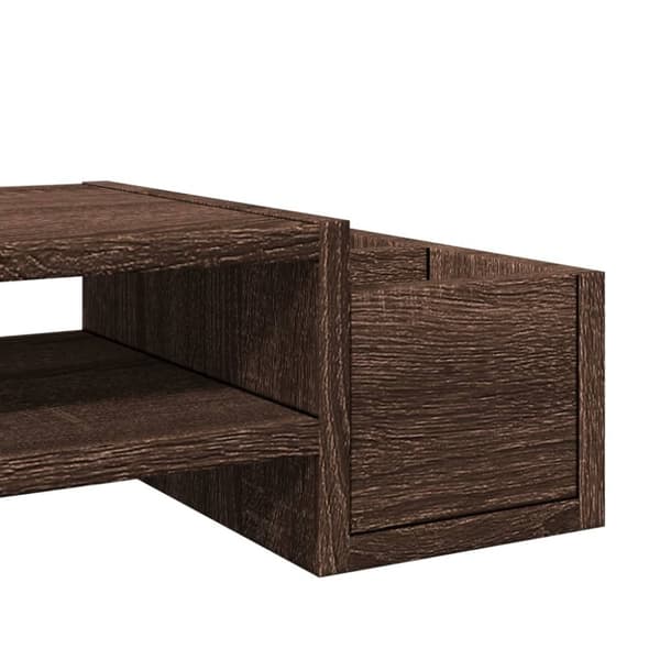 vidaXL skærmstander med opbevaring 100x27x15cm konstrueret træ brun eg
