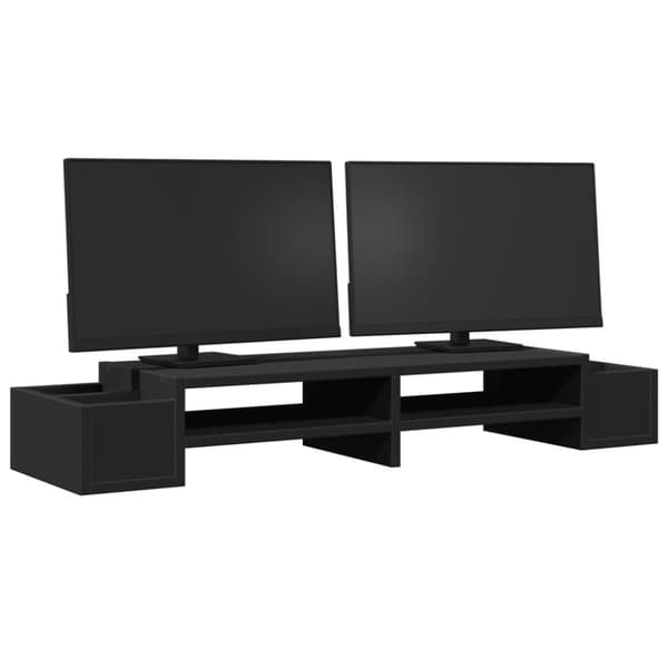 vidaXL Skärmställ med förvaring svart 100x27x15 cm konstruerat trä