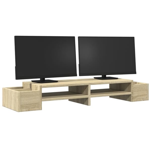 vidaXL Skärmställ med förvaring sonoma-ek 100x27x15 cm konstruerat trä