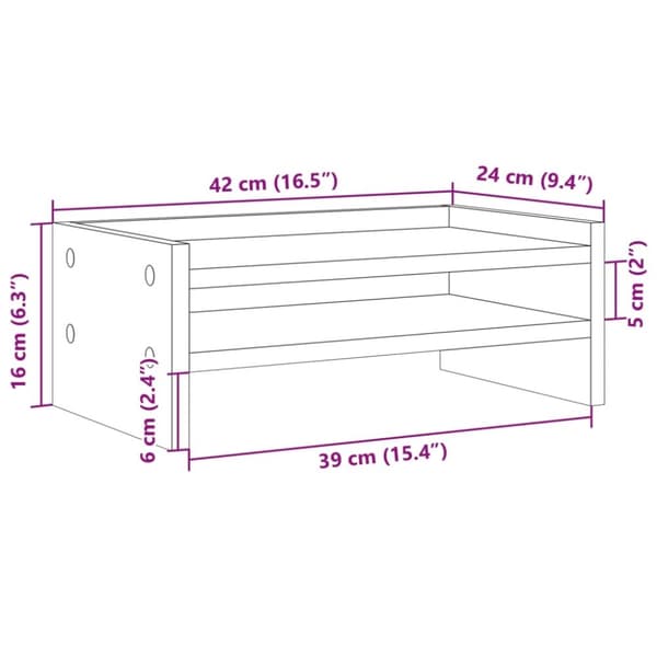 vidaXL Skjermstativ gammelt tre 42x24x16 cm konstruert tre