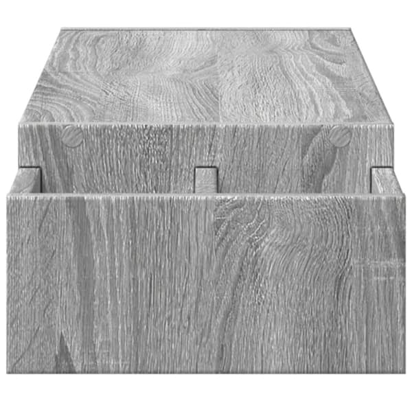 vidaXL Skjermhylle oppbevaring grå sonoma 100x27x15 cm konstruert tre