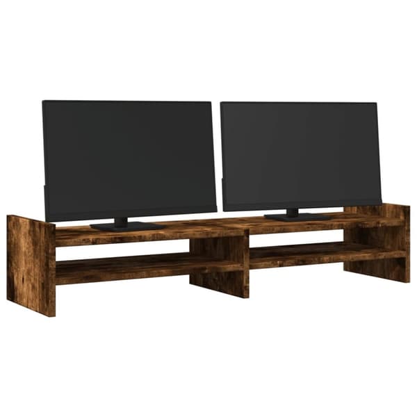 vidaXL skærmstander 100x27x20 cm konstrueret træ røget egetræsfarve