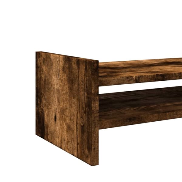 vidaXL skærmstander 100x27x20 cm konstrueret træ røget egetræsfarve