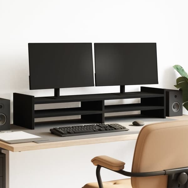 vidaXL skærmholder 100x27x20 cm konstrueret træ sort