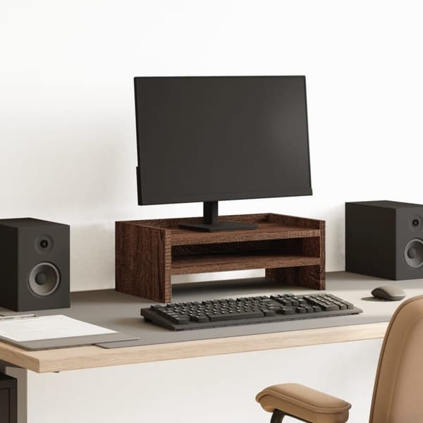 vidaXL Skjermstativ brun eik 42x24x16 cm konstruert tre