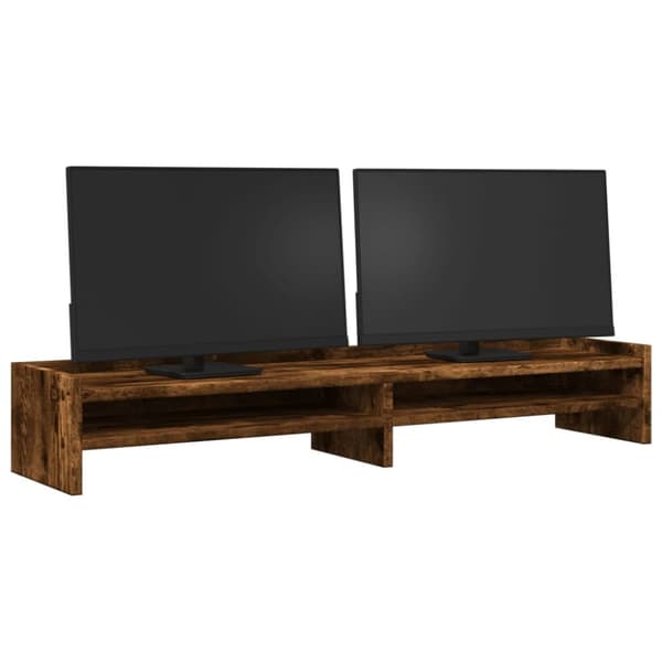 vidaXL Skärmställ rökfärgad ek 100x24x16 cm konstruerat trä