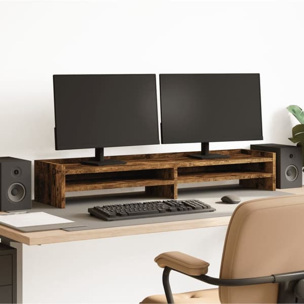 vidaXL Skjermstativ røkt eik 100x24x16 cm konstruert tre