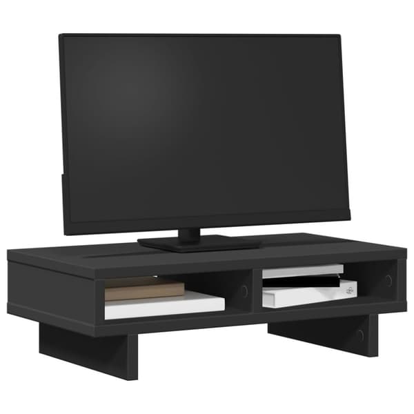 vidaXL skærmholder 50x27x15 cm konstrueret træ sort