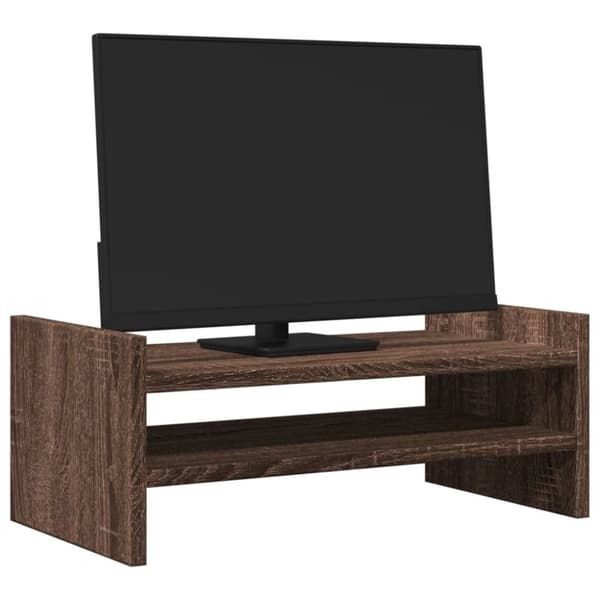 vidaXL skærmstander 50x27x20 cm konstrueret træ brun egetræsfarve