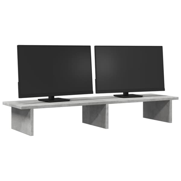 vidaXL skærmstander 100x27x15 cm konstrueret træ betongrå