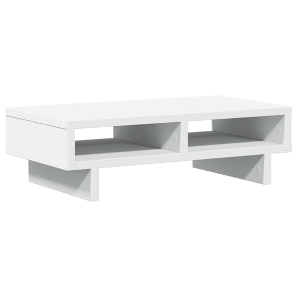vidaXL Näyttöteline valkoinen 50x27x15 cm tekninen puu