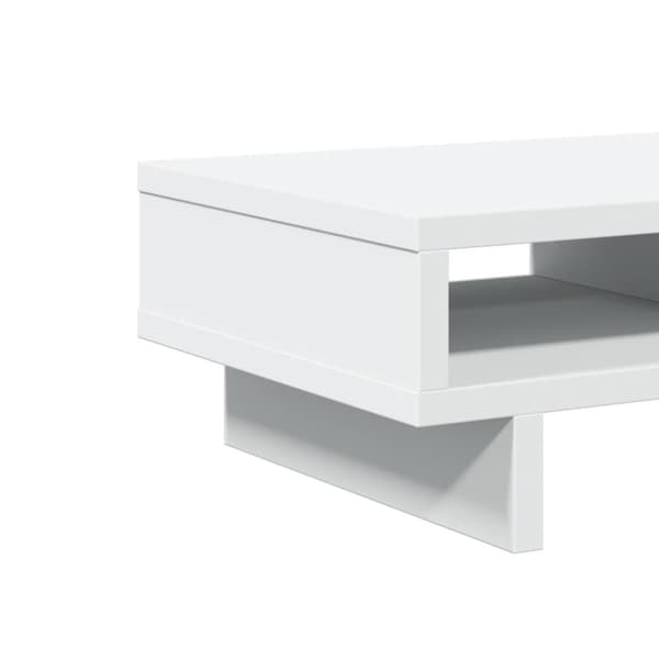 vidaXL Näyttöteline valkoinen 50x27x15 cm tekninen puu