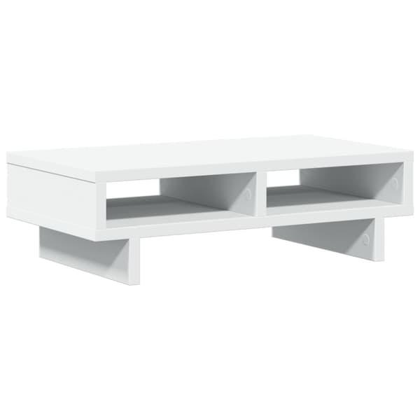 vidaXL Näyttöteline valkoinen 50x27x15 cm tekninen puu