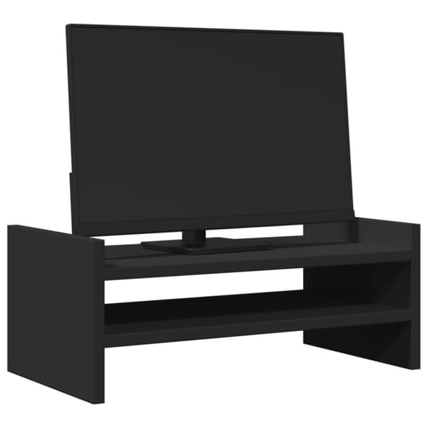 vidaXL Skjermhylle svart 50x27x20 cm konstruert tre