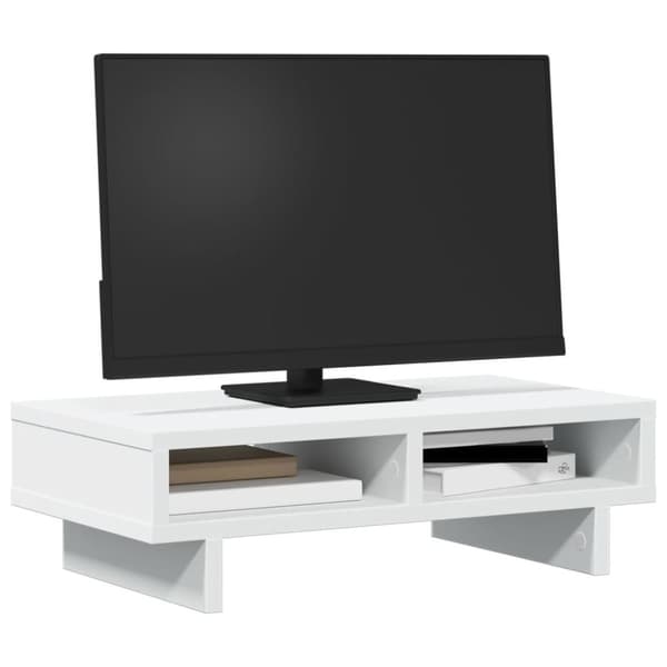 vidaXL Skärmställ vit 50x27x15 cm konstruerat trä